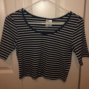 A mid sleeve, stripped crop top from H&M
